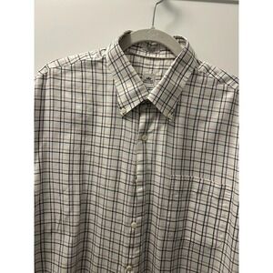 Peter Millar Dress Shirt White, black, purple, tan size XL